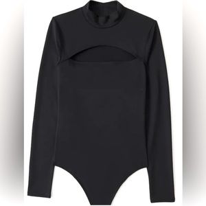 Abercrombie & Fitch Long Sleeve Mockneck Cutout Bodysuit